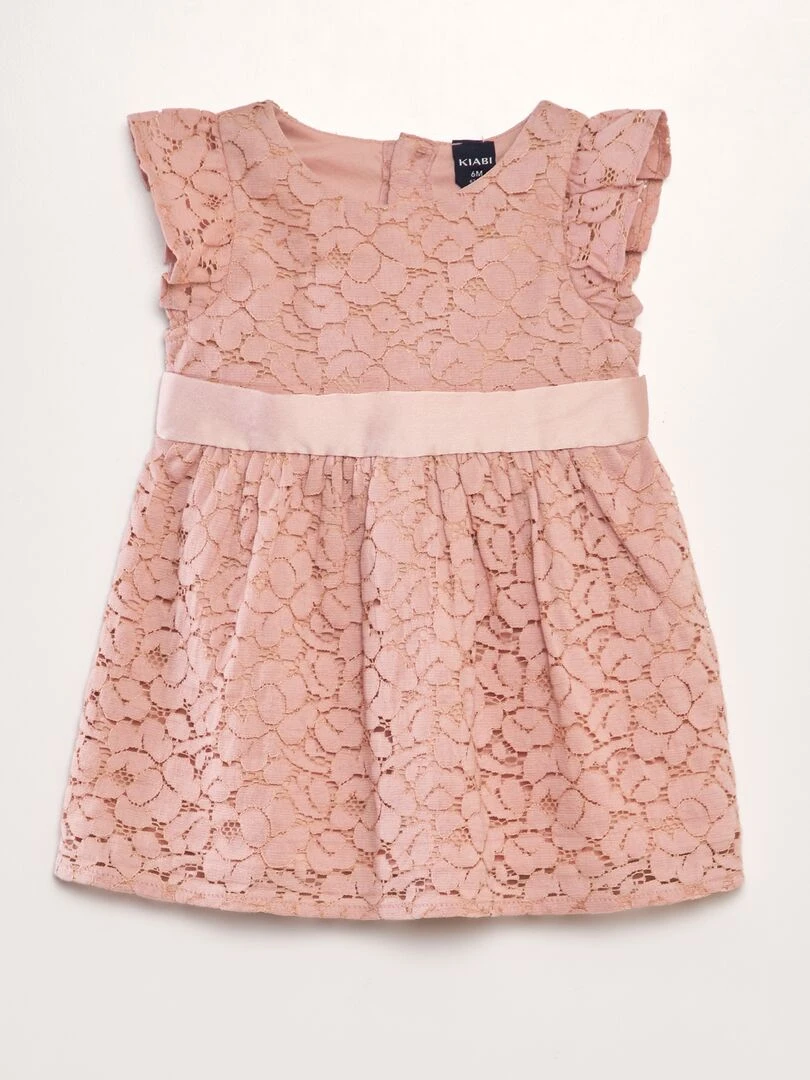 Robe de cérémonie en dentelle Rose