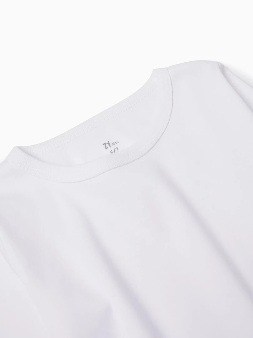 Lot 3 Maillots de Corps en Coton Fille   ESSENTIALS LINE   Blanc