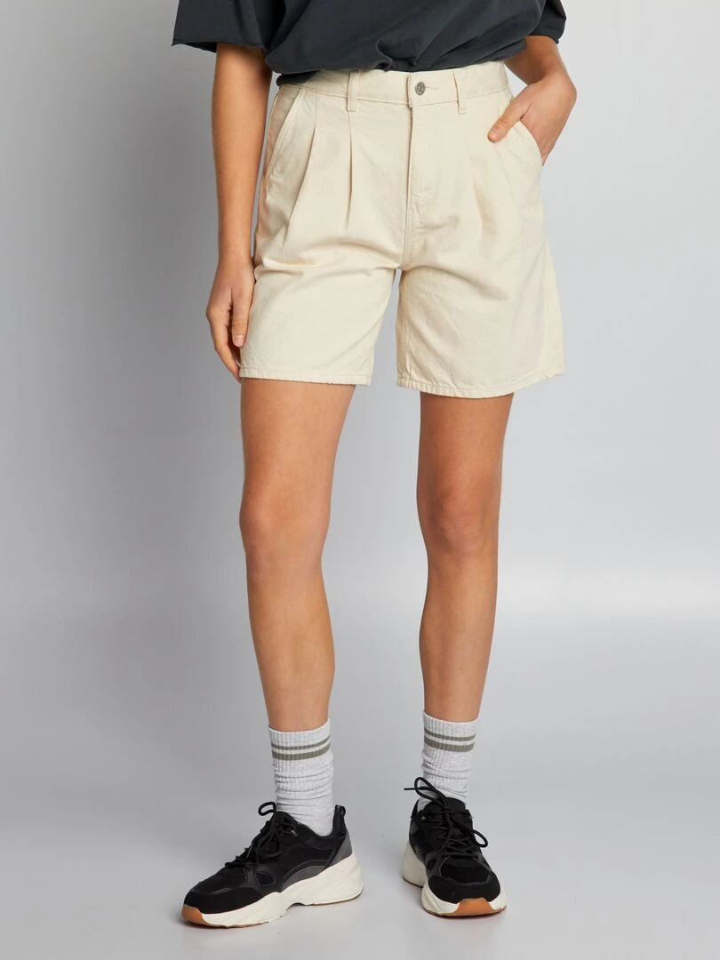Short long en jean Beige