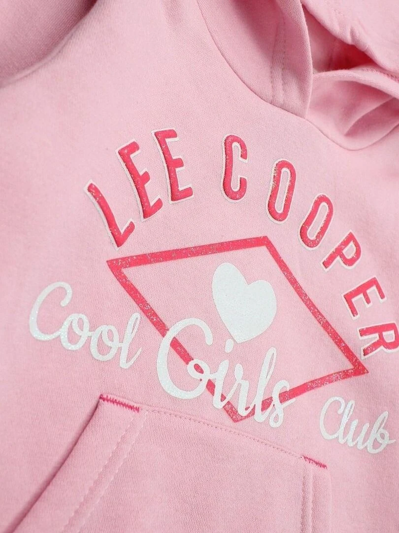 Lee Cooper   Sweat fille imprimé logo   Rose