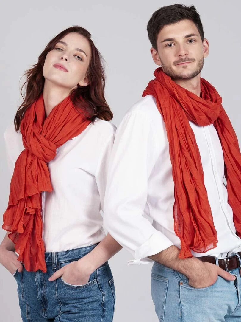 Chèche coton Uni Rouge carmin