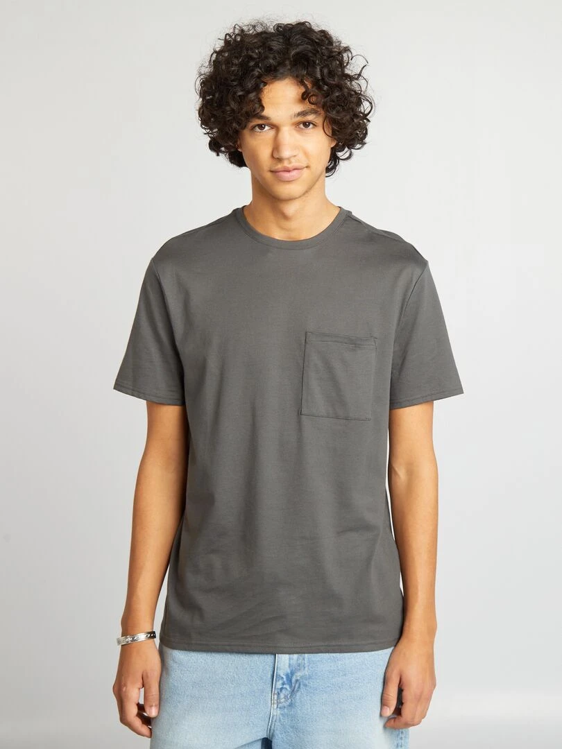 T shirt basique   gris foncé