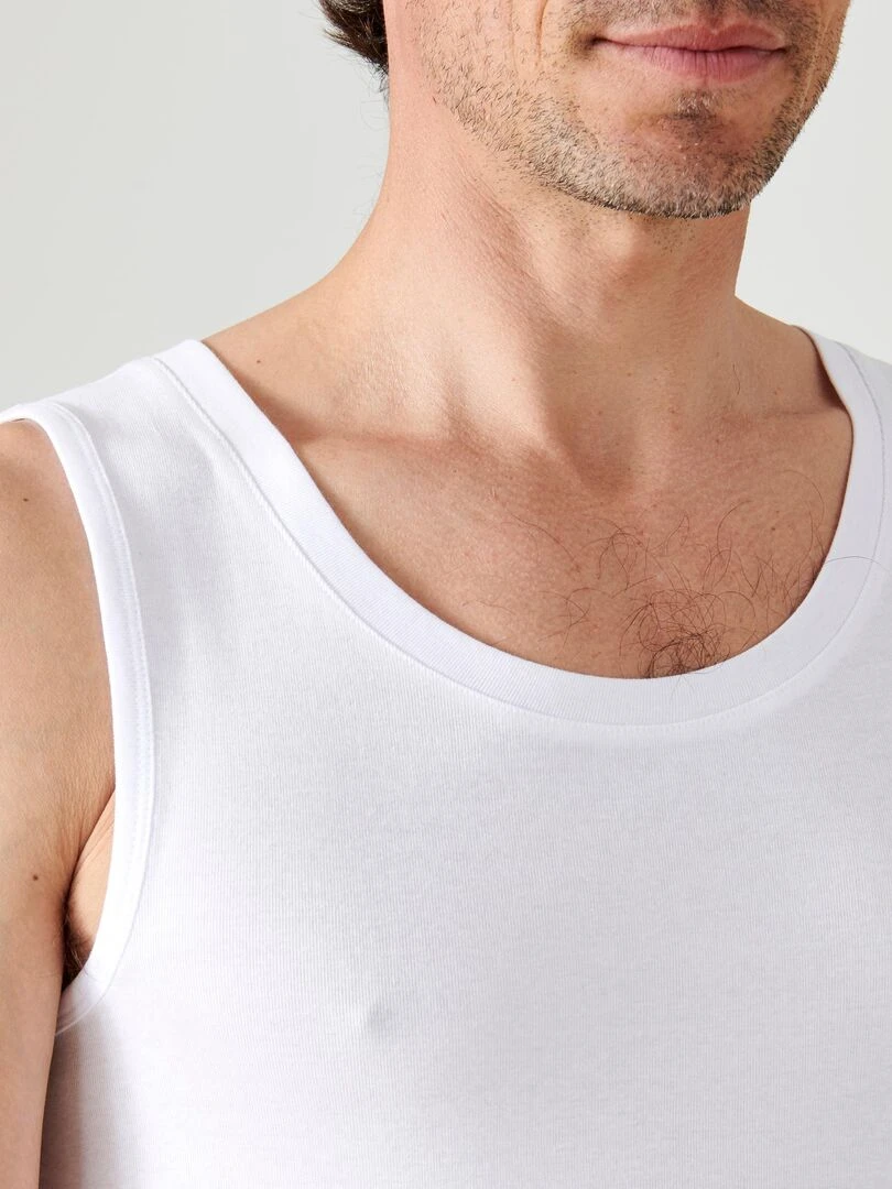 Lot de 2 débardeurs Essential pur coton peigné   Damart   Blanc