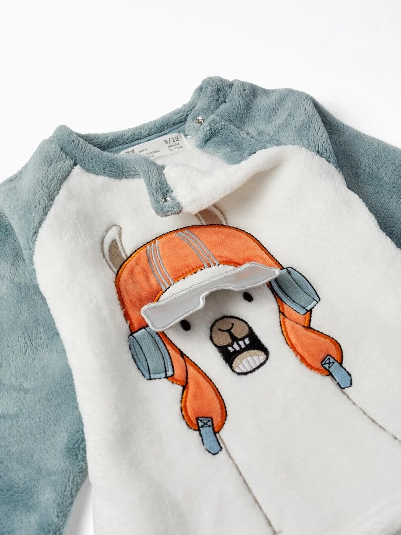 Pyjama en peluche pour bébé garçon 'Lama'   DISCOVER PERU   Bleu