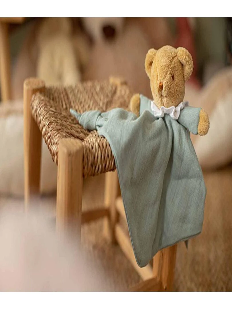 Ours Triangle Doudou avec Hochet 20Cm Coton Bio Celadon N/A