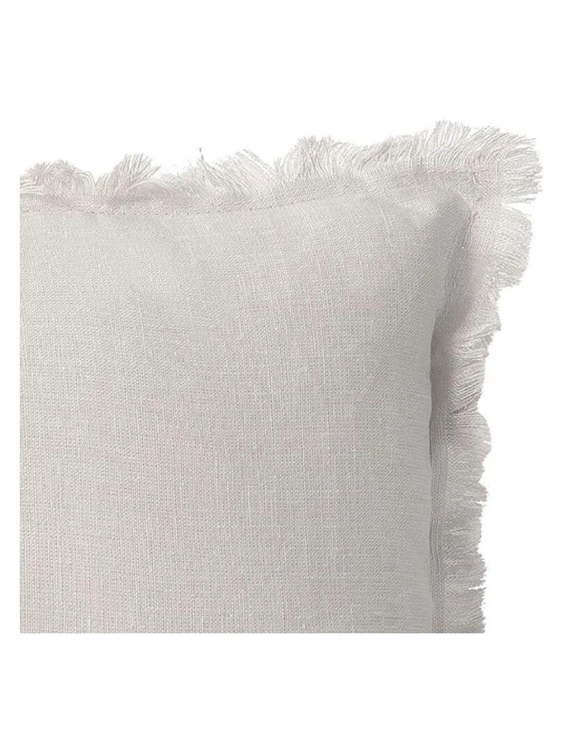 Coussin en lin bords effilés 'Deko&co' Blanc