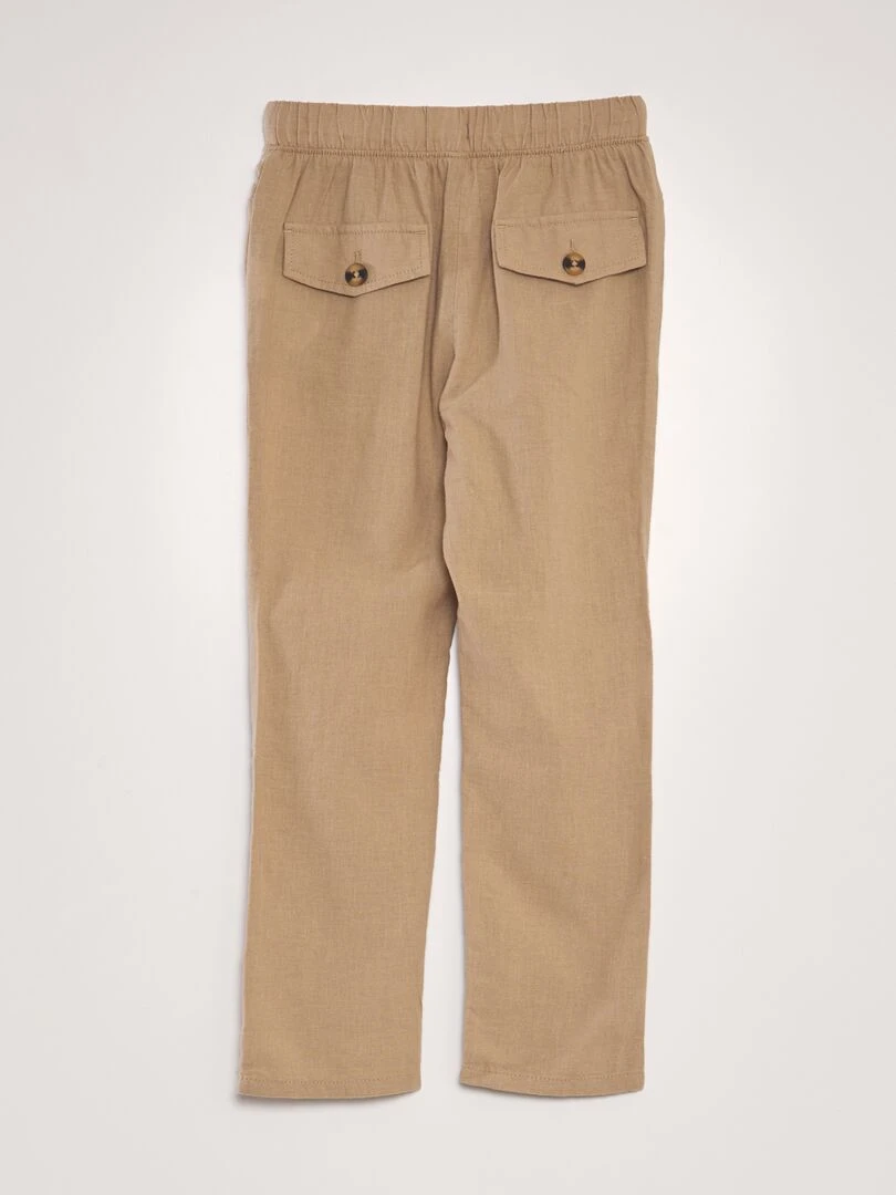Pantalon chino en lin Beige