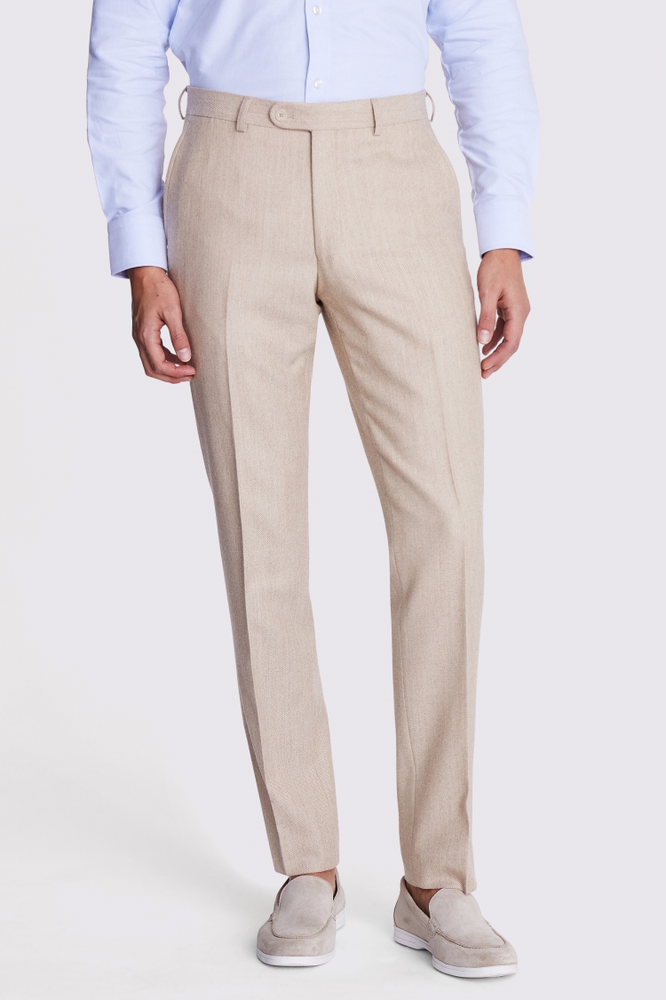 Tailored Fit Camel Twill Trousers Buy Online at Moss