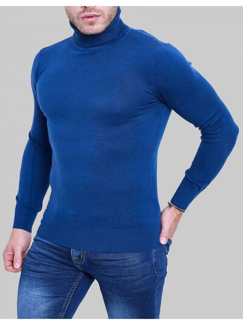 Pull col roulé Kebello Bleu