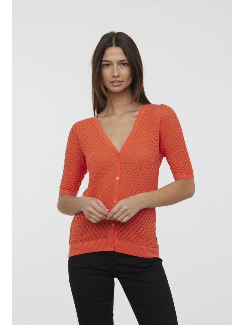 Lee Cooper Pull manches 3/4 coton regular CANA Orange