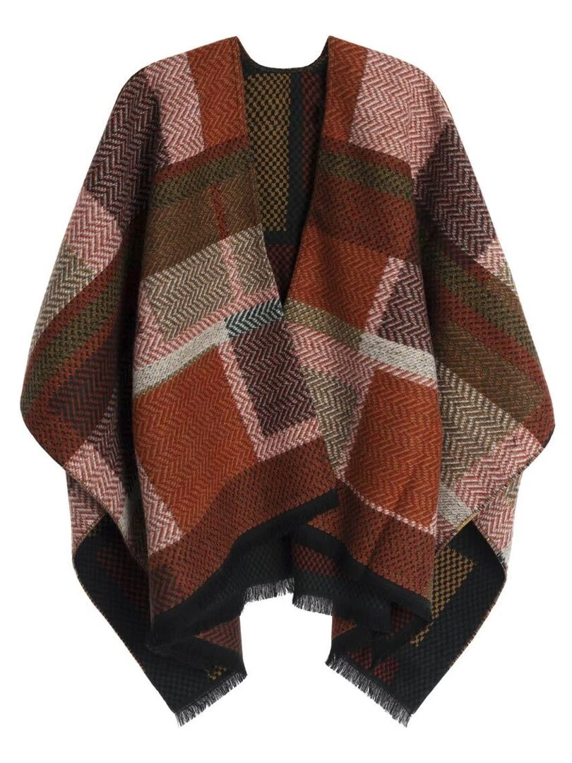 Poncho Agnella Fabriqué en France Marron
