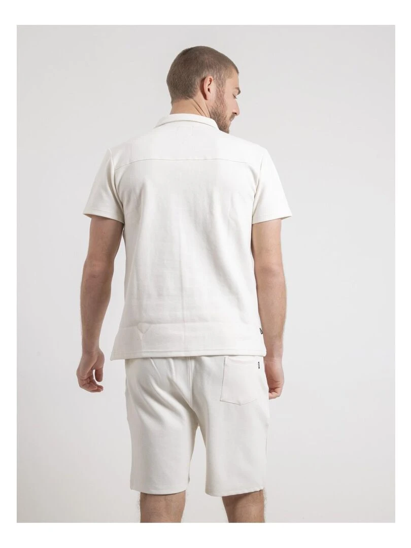 Chemise manches courtes maille coton DATACUBA Beige