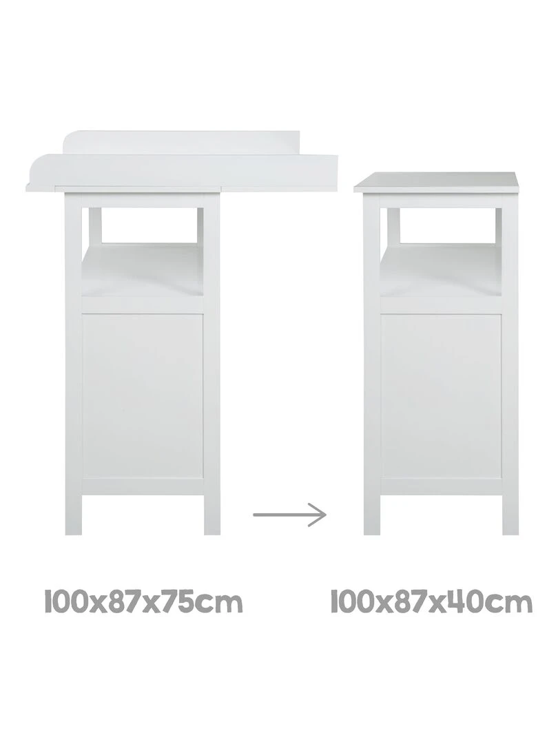 ROBA Commode à langer "Hamburg" à 2 Portes + 2 boîtes de rangement – gris   Blanc