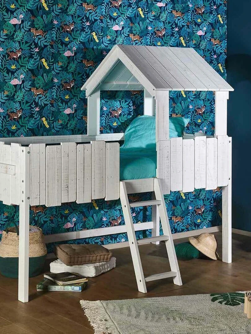 Lit cabane Donnie   AKITEN RETAIL   Blanc Blanc