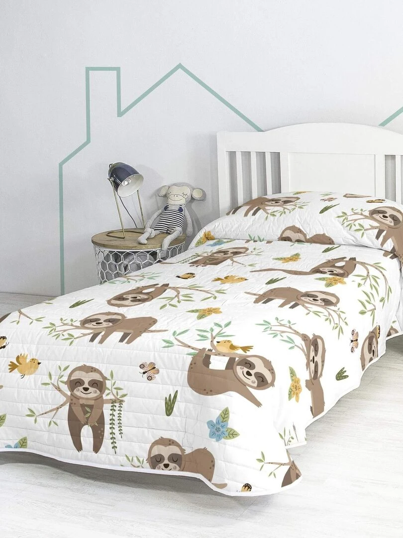Couvre lit Happy sloth "Happyfriday" Multicolore