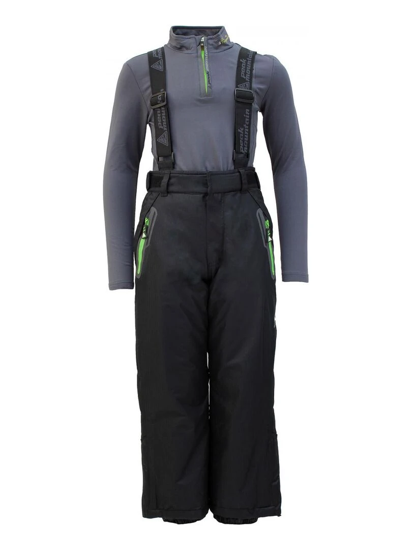 Pantalon de ski garçon EDAL PEAK MOUNTAIN Noir Noir