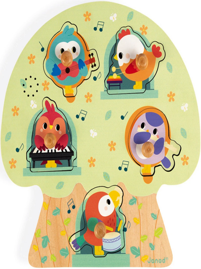 Puzzle Musical À Encastrer Les Oiseaux En Fête (5 Pièces) N/A