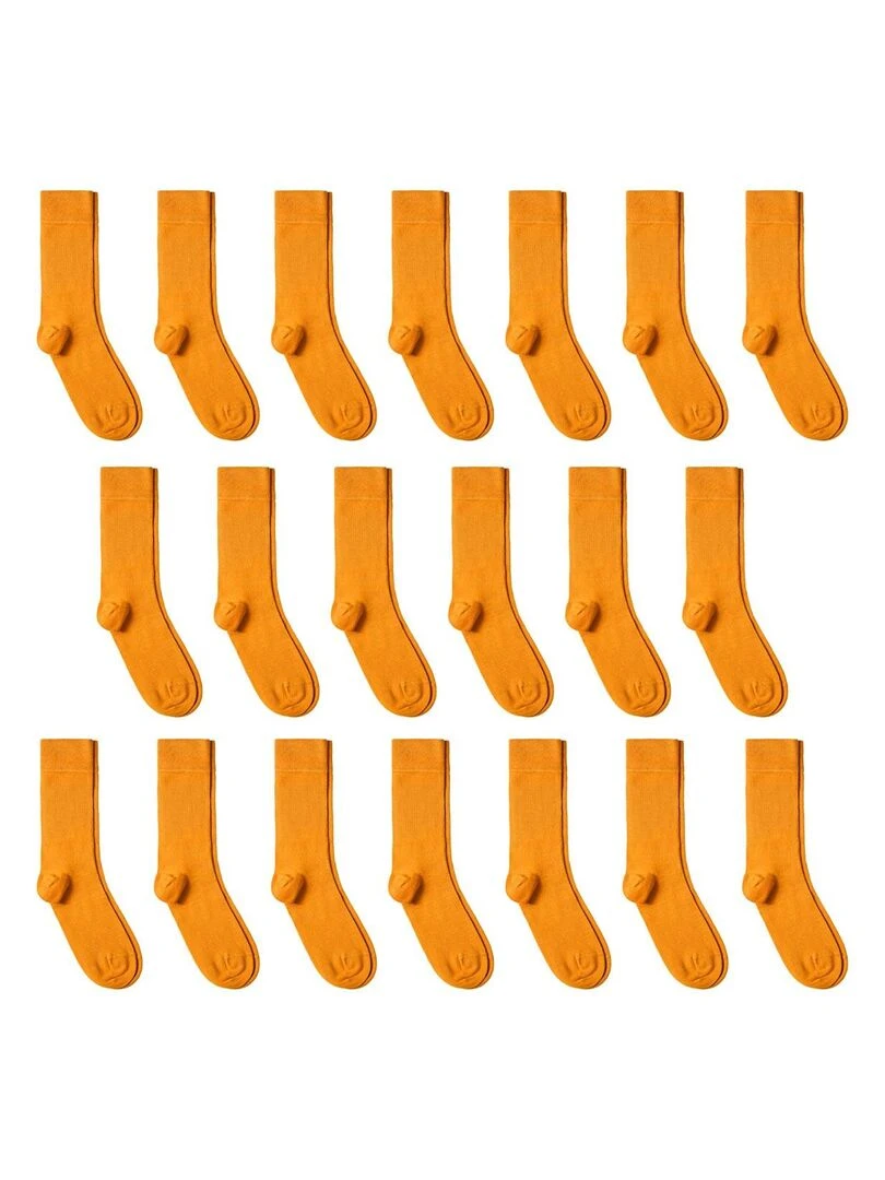 Chaussettes Jersey Coton Lot 20 Paires Fabrication UE Orange