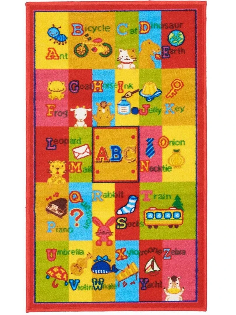 Tapis enfant SPHINX ABC Multicolore 57x100 Lavable 30° en polyamide doux et soyeux Multicolore