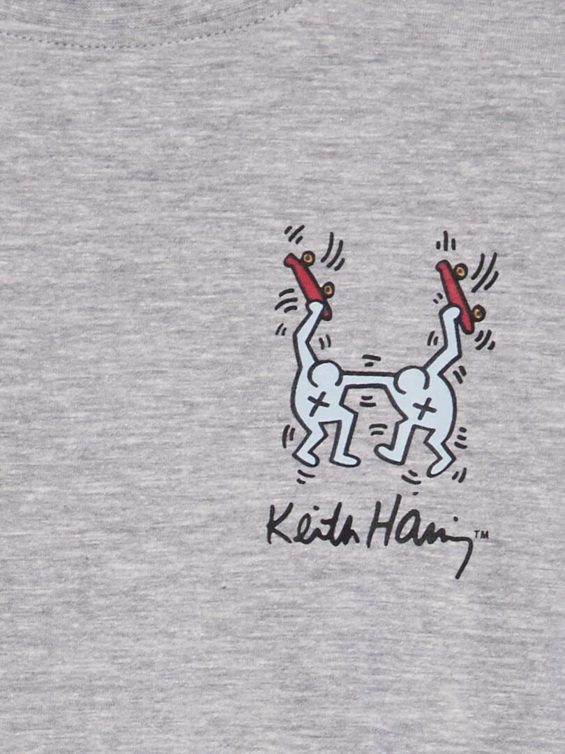 T shirt 'Keith Haring' à col rond Gris