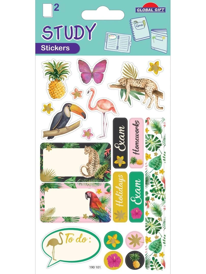 20 Stickers et étiquettes Bullet journal et Agenda Jungle Dorures N/A