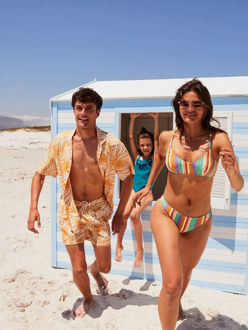 Short de bain avec motifs Jaune