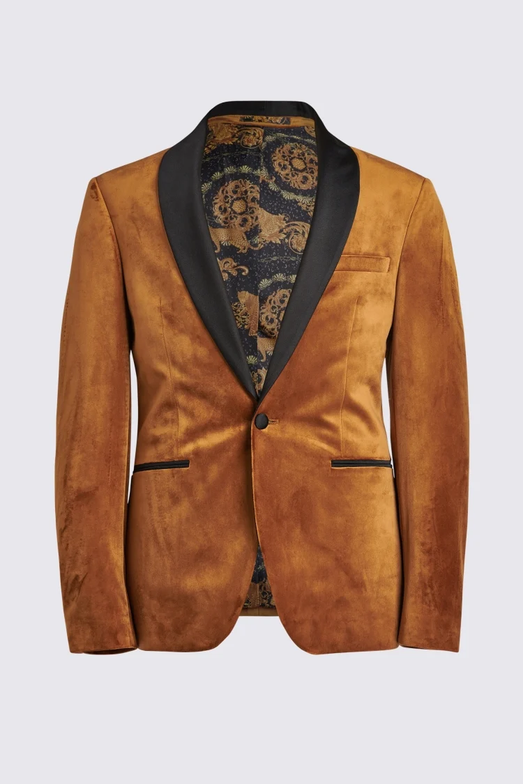 Slim Fit Camel Velvet Jacket   Buy Online at Moss