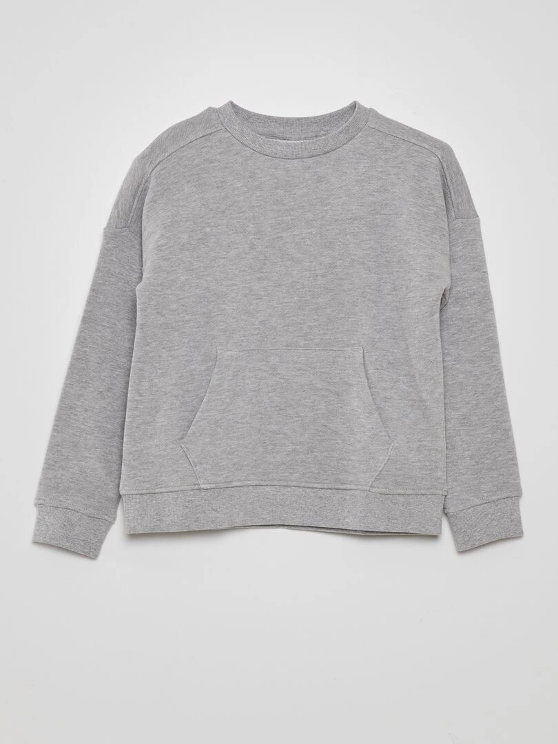 Sweat en molleton fin Mixte Gris