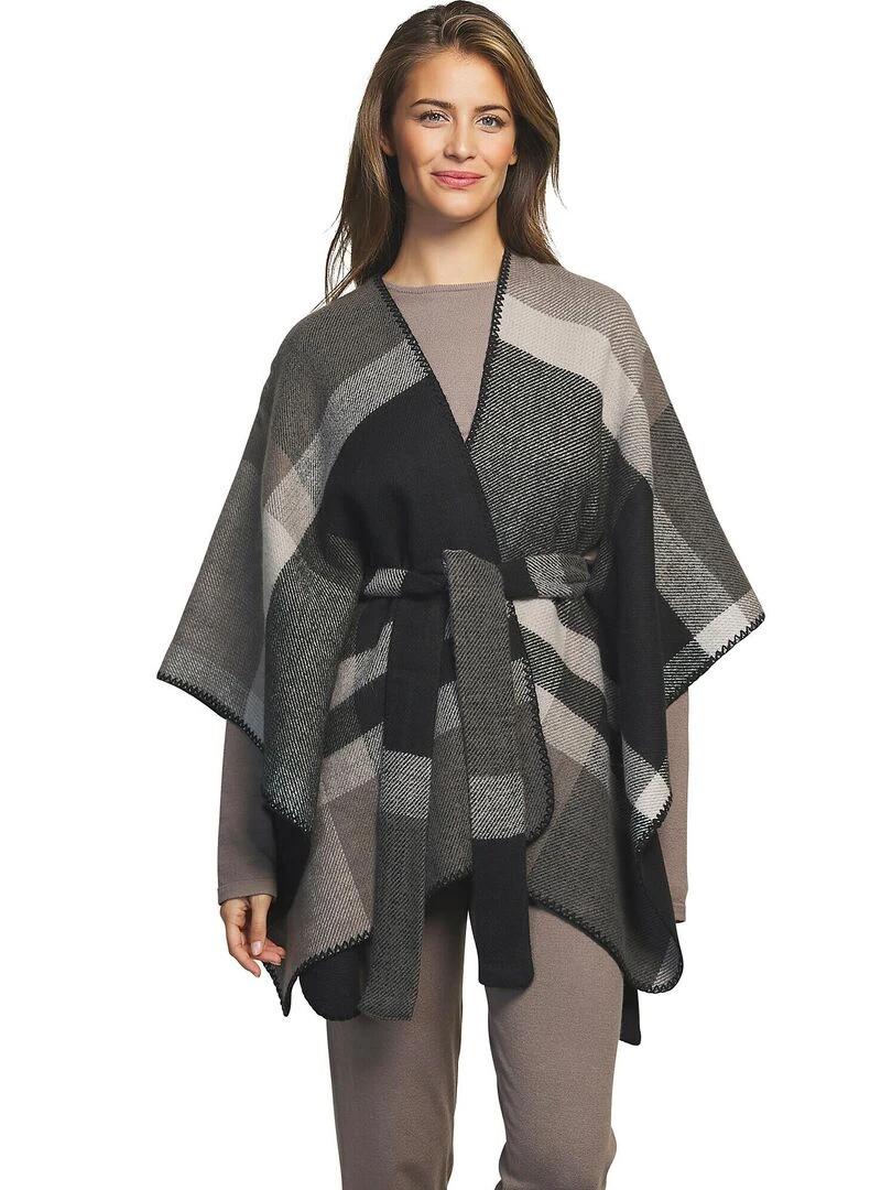 Poncho à ceinture Complementos Romantica Noir