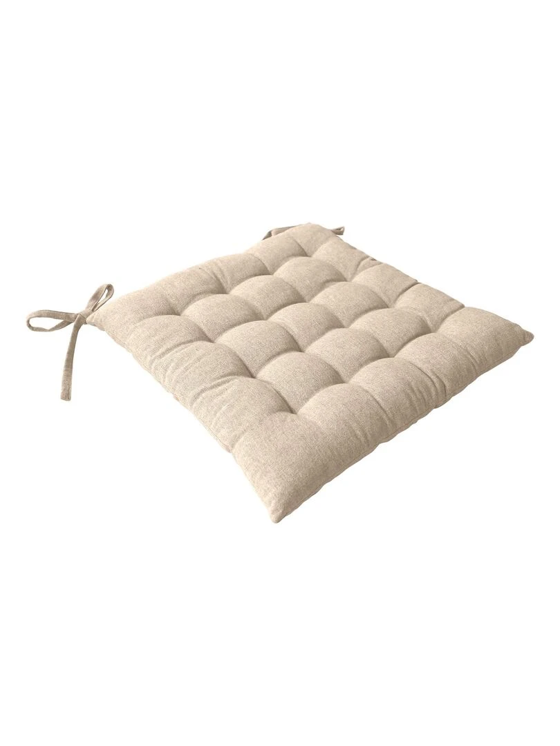 Galette de chaise en coton recyclé Beige