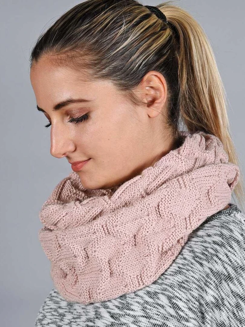 Snood Nora Made in UE Vieux rose
