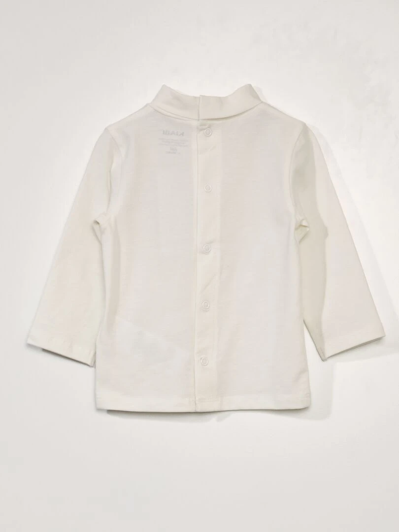 Sous pull en jersey avec empiècement   Blanc