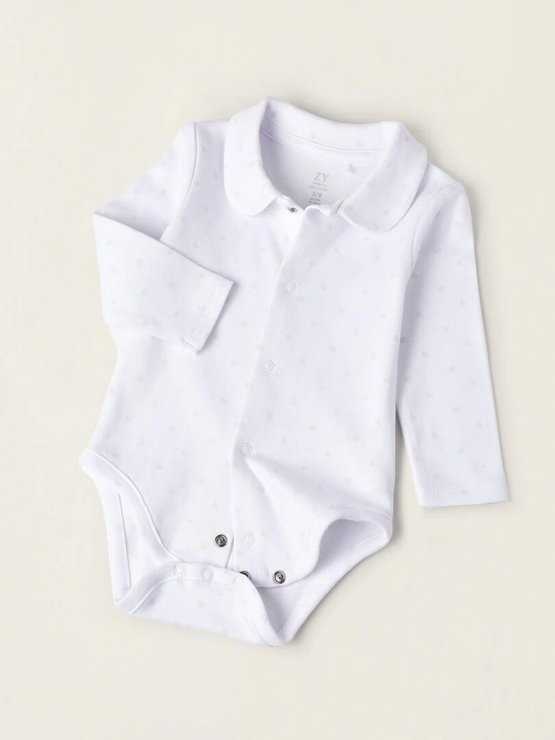 Combinaison + Bodies pour Nouveau Né 'Cœurs'  EARLY BLOOM   Rose clair