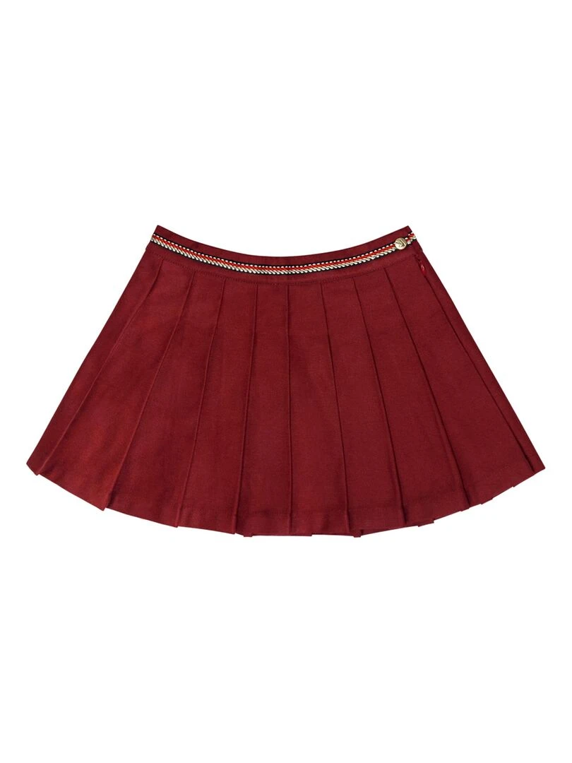 Jupe Plissée Fille  Coton Gabardine Bdx  LONDON   'LA FAUTE A VOLTAIRE'   Bordeaux