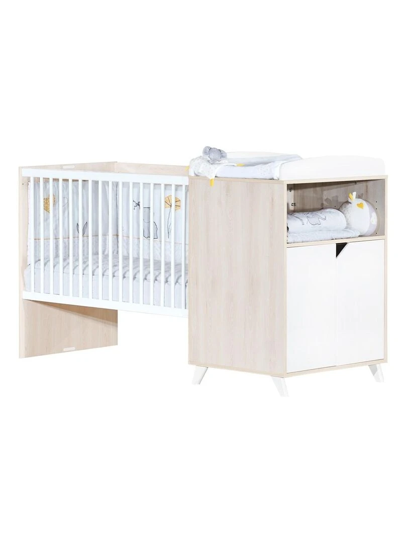 Lit combiné SCANDI BABYPRICE Blanc Beige