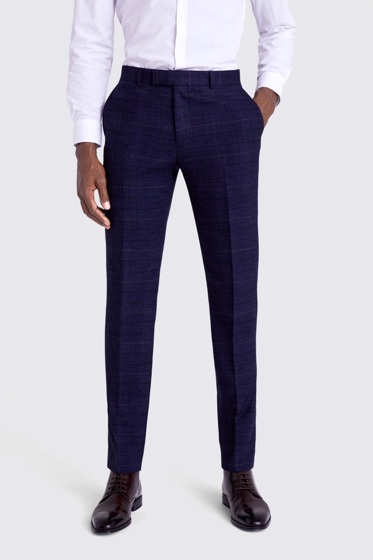 Slim Fit Navy Black Check Jacket   Buy Online at Moss