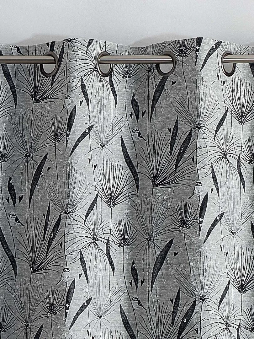Rideau d'ameublement à jacquard papyrus   Noir