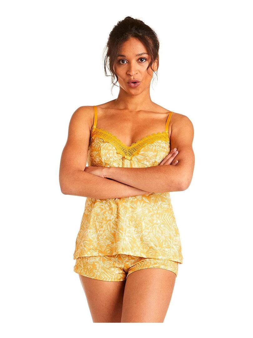 Top short PAMOISON   Pomm'Poire   Jaune