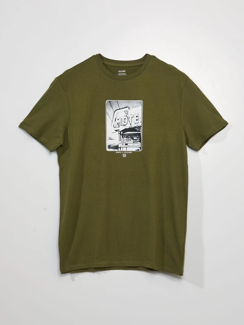 T shirt manches courtes avec imprimé VERT