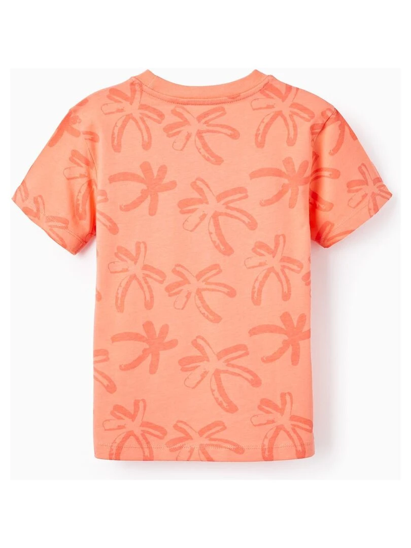 2 T shirts en Coton pour Garçon 'Sunset' manches courtes Blanc