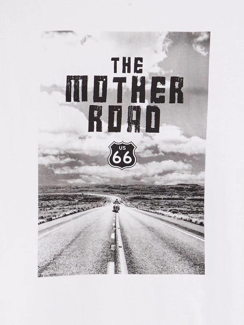 Tee shirt imprimé 'Route 66'   blanc