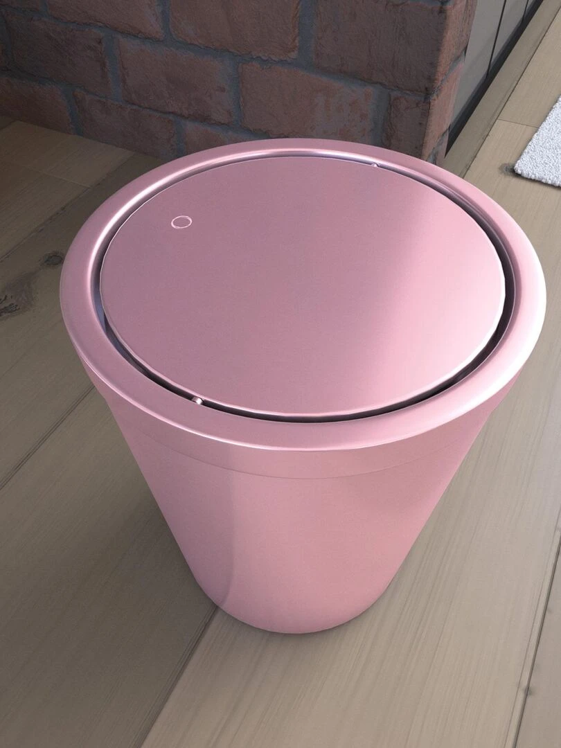 Poubelle avec couvercle pivotant Rose clair