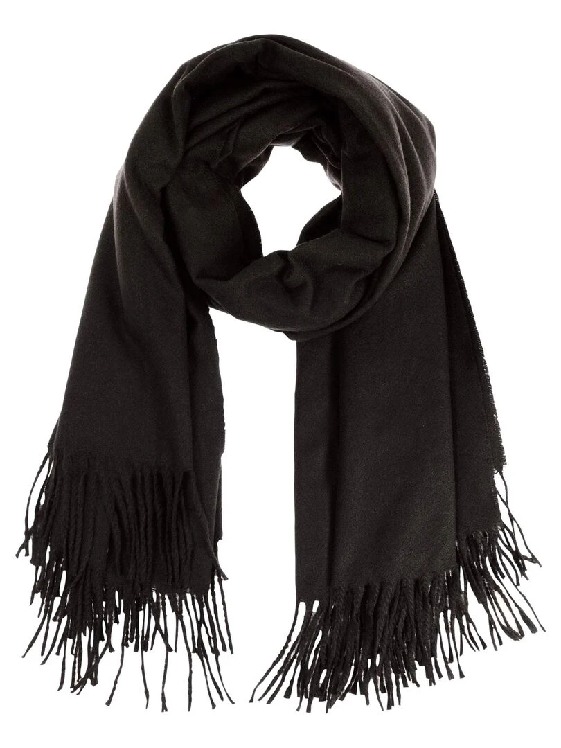 Écharpe Plaid Femme Soft Touch Noir Noir