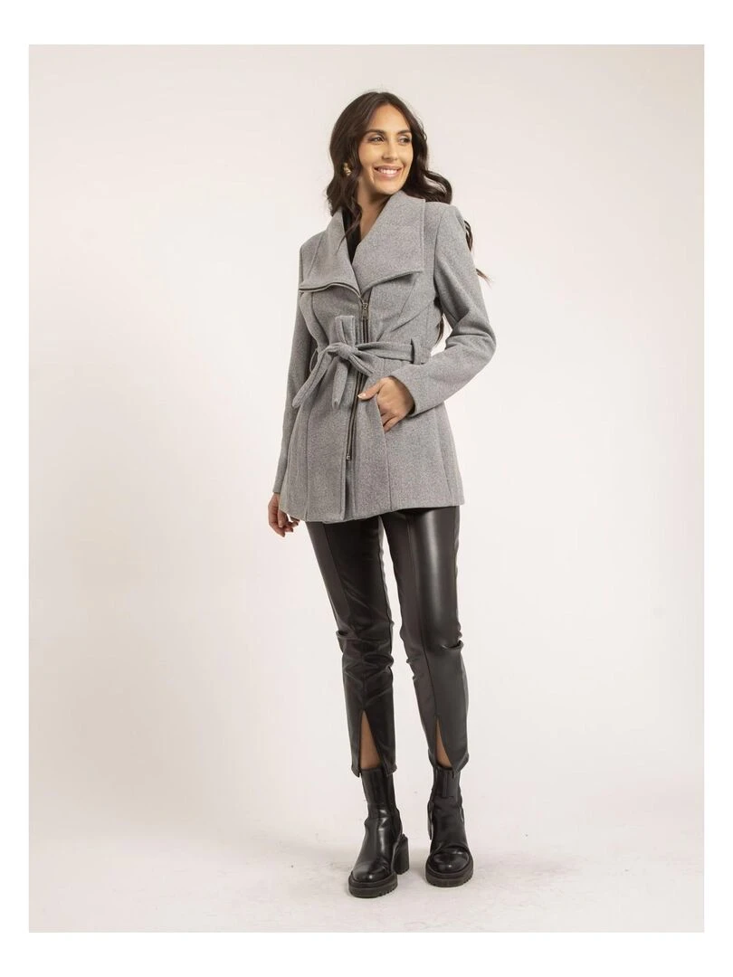 Manteau court zippé UWAYS   Gris