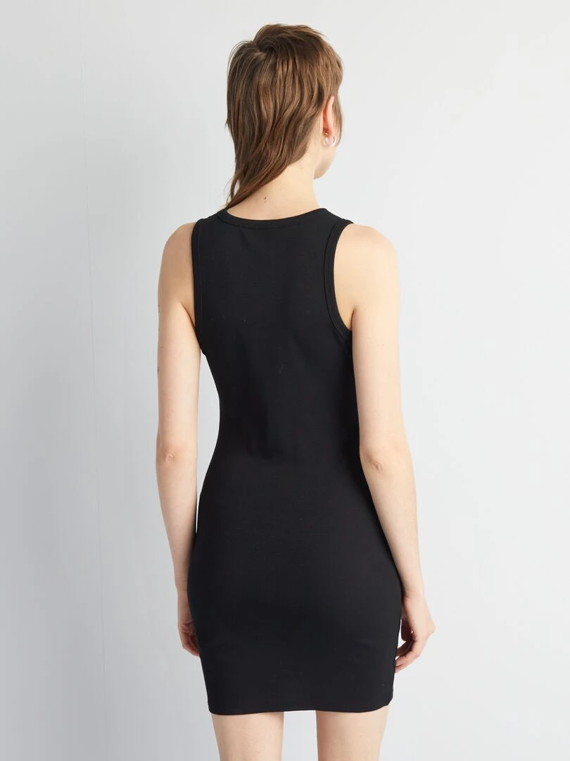 Robe courtes moulante côtelé   noir