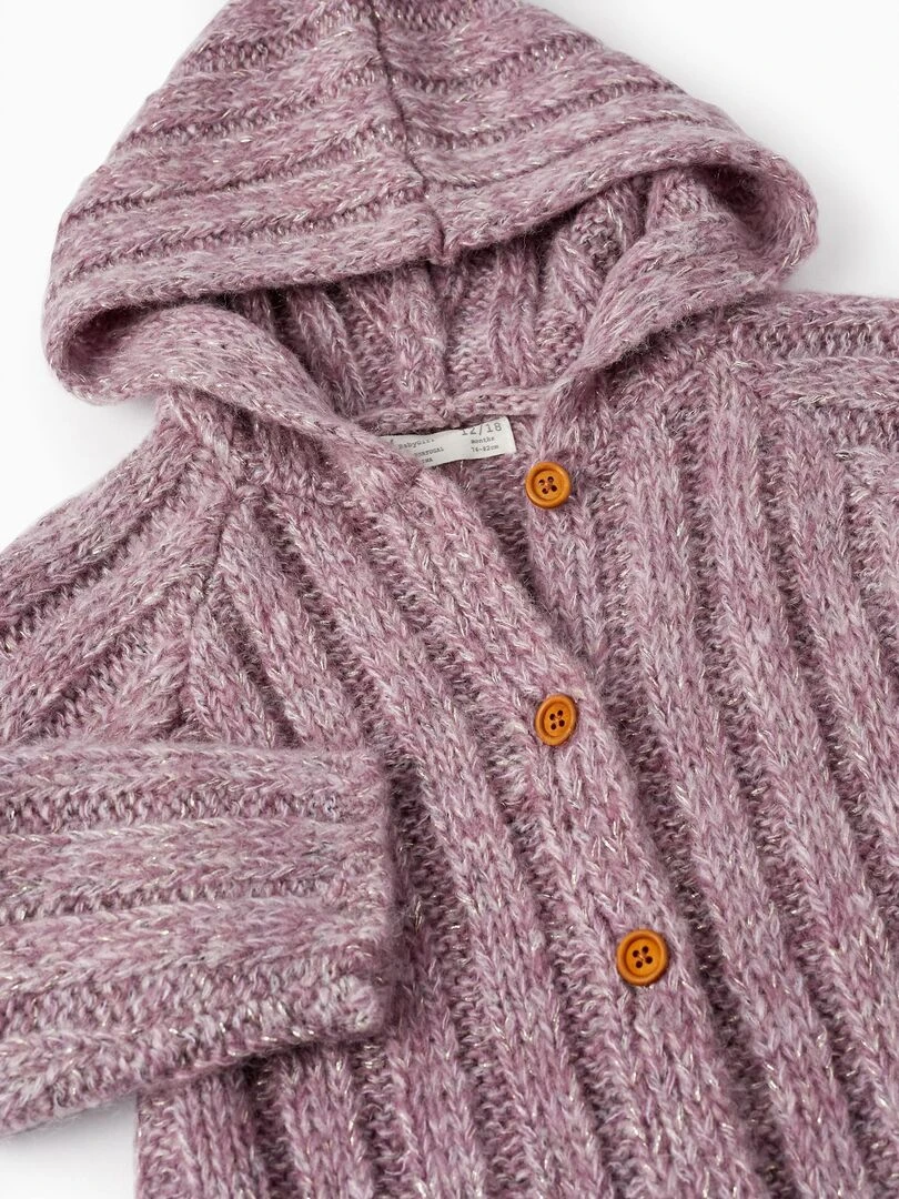 Gilet en Maille avec Capuche pour Bébé Fille   NORTHERN CALLING   Gris clair