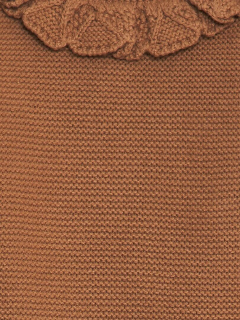 Pull en matière ajourée   Marron