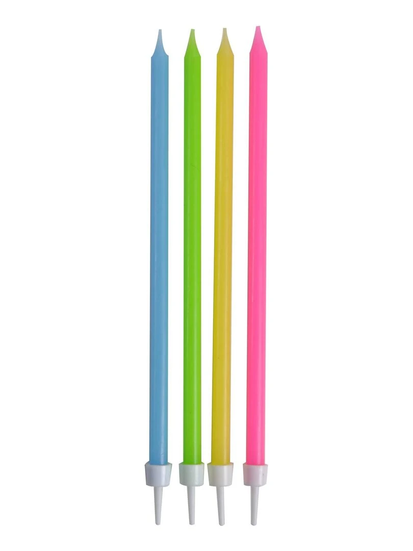 Set de 16 longues bougies d anniversaire Multicolore
