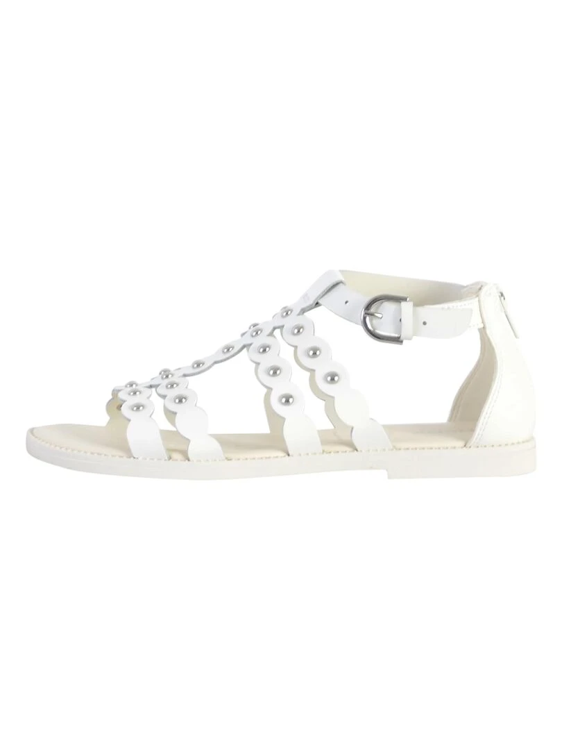 Sandale à Zip Plate Geox Enfant Karly Blanc