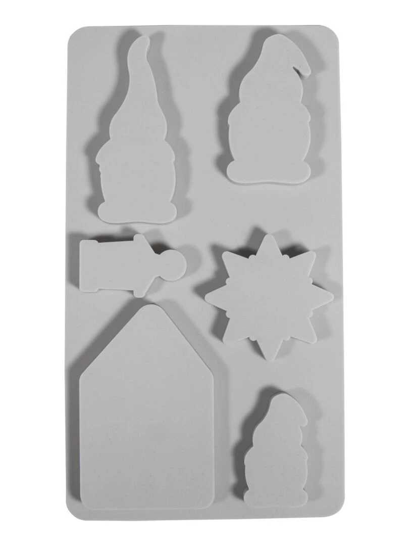 Moule en silicone Lutins de Noël 6 formes Gris